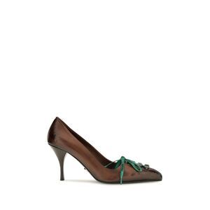 Prada Women Leather Lace-Up Pumps